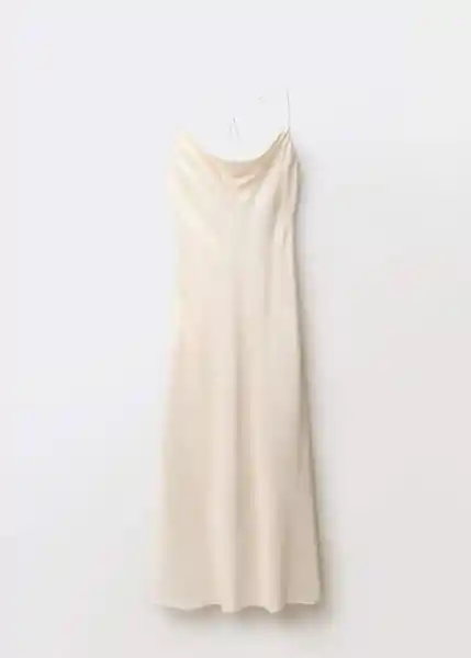 Vestido Francie Off White Talla M Mujer Mango