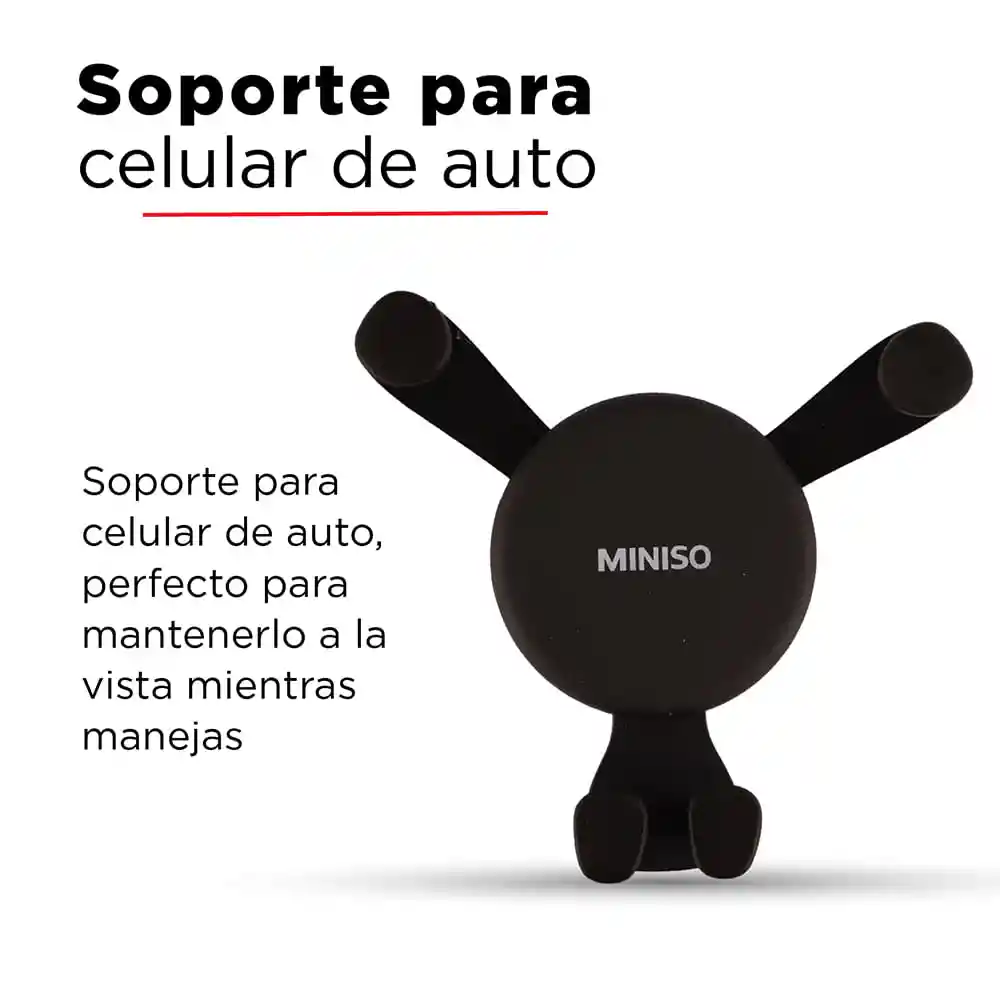 Miniso Soporte De Auto Redondo Para Celular Gris