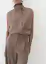 Pantalón Oliana Topo Talla 38 Mujer Mango