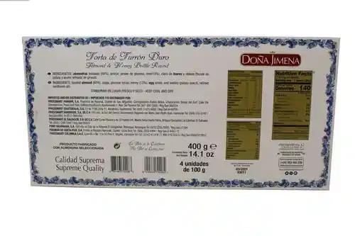 Doña Jimena Torta de Turrón 4 Unidades /100 g