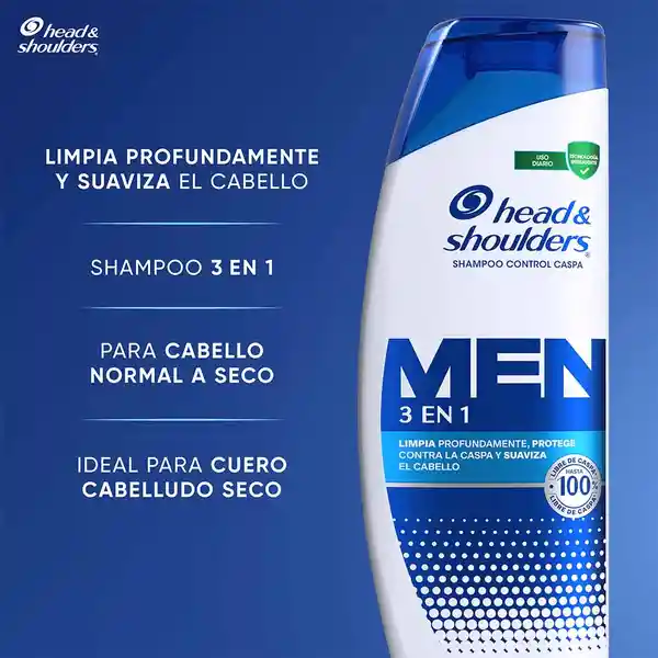 Head & Shoulders Shampoo 3 en 1 Men 650 mL