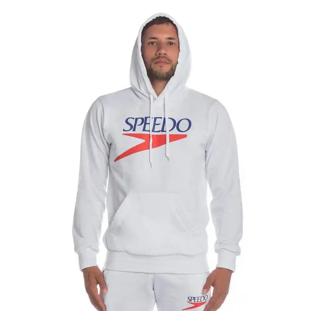 Buzo Hoodie Logo Vintage Masculino Blanco-M