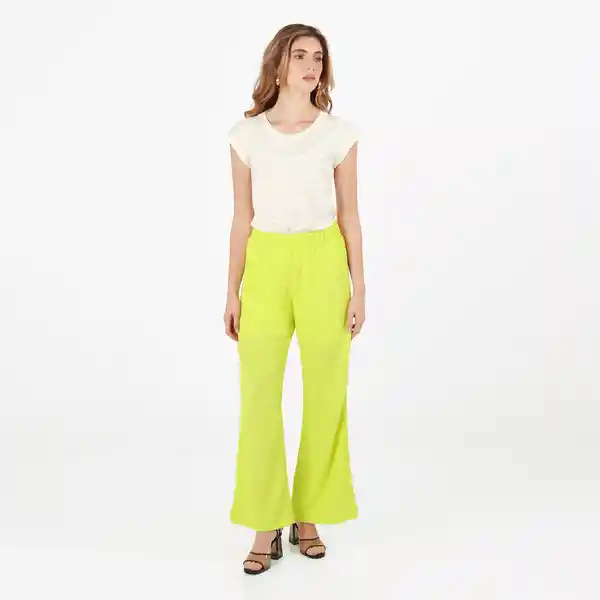 Pantalón Tiro Alto Bota Flare Verde Talla 8 - 568005