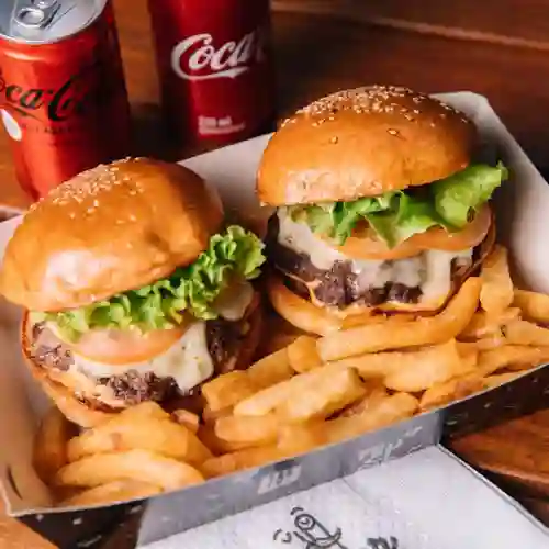 Combo Burger X2 + Papas + Bebidas