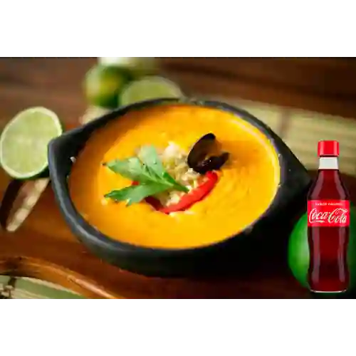 Combo Cazuela de Mariscos pequeña +Cocacola Orig 350ml