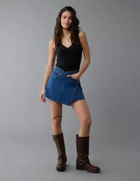 Falda Mujer Azul Talla: 10 5124936 American Eagle