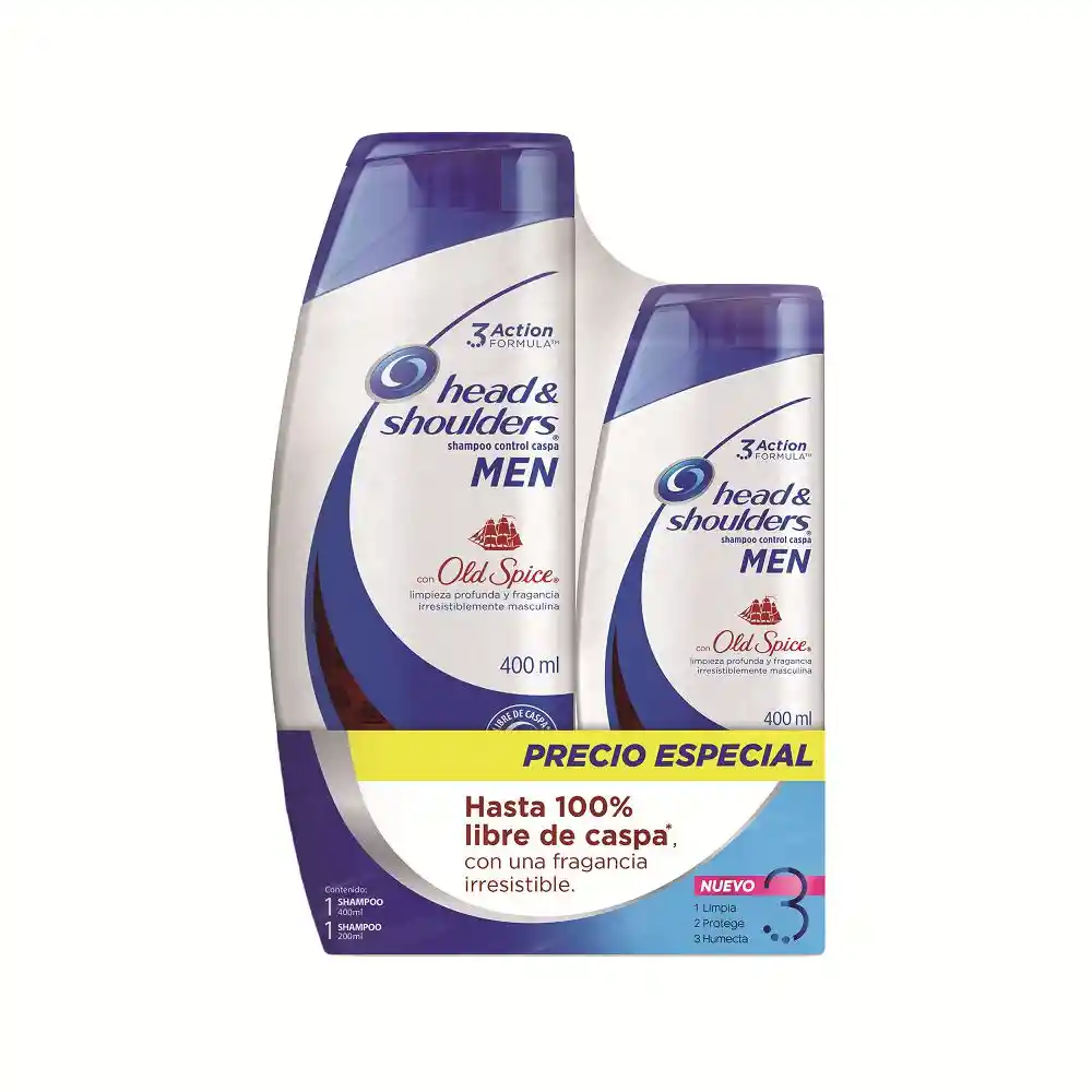Head & Shoulders Shampoo con Old Spice Men 3 Action Pack