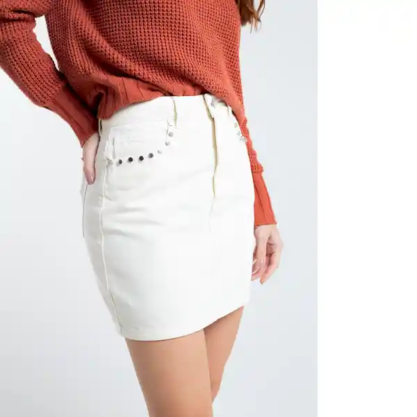  Falda Mora Mujer Crudo Marfil Claro Talla 8 Naf-Naf 