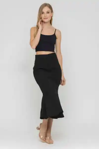 Falda Midi Katarina Color Negro Talla 8 Ragged