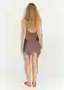 Vestido Moca Marron Talla XS Mujer Mango