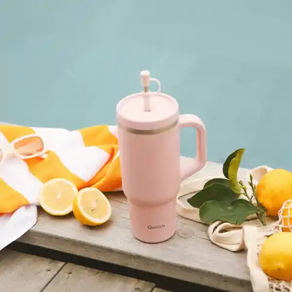 Qwetch Vaso Isotermico Travel Rosa Pastel 900 mL