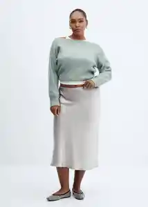 Falda Mia Gris Talla S Mujer Mango