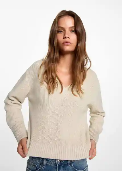 Jersey Marino Beige Talla 19 Teen Niñas Mango