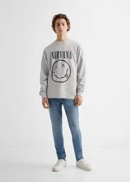 Buzo Sudadera Nirvana 4 Gris Claro Vigoré T. 18 Mango Boy Mango