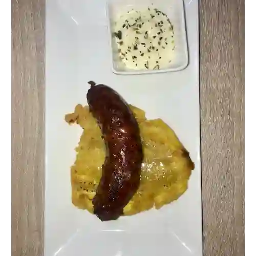 Patacón con Chorizo