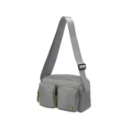 Bolso Crossbody Con Dos Bolsas al Frente Gris Claro Serie Miniso