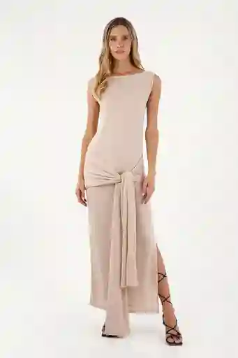 Vestido Largo Bruma Café Talla 02 M