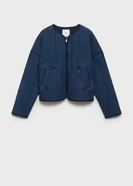 Chaqueta Cazadora Bessie Tejano Oscuro Talla L Mujer Mango