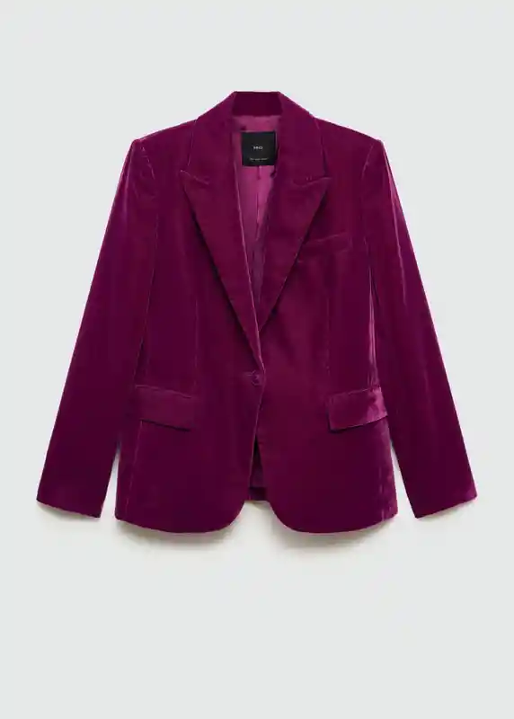 Saco Americana Combi Fucsia Talla Xs Mujer Mango