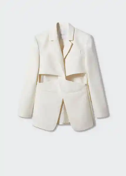 Blazer Americana Carlotta Crudo Talla L Mujer Mango