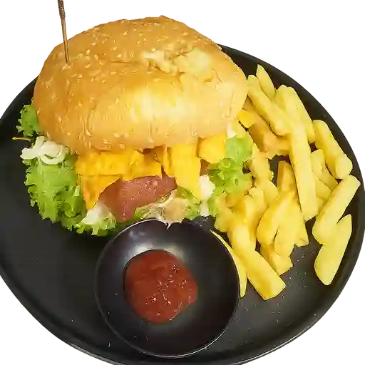 Hamburguesa doricrunch con papas