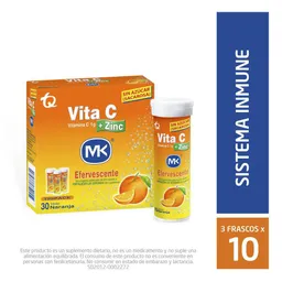 Vita C Efervescente Sabor Naranja + Zinc Tripack