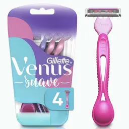 GILLETTE Venus Suave Cuchilla de Afeitar Mujer Depilación Coporal al Ras Máquina de Afeitar Mujer 4 Uds