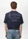 Camiseta Mvpna Navy Talla L Hombre Mango