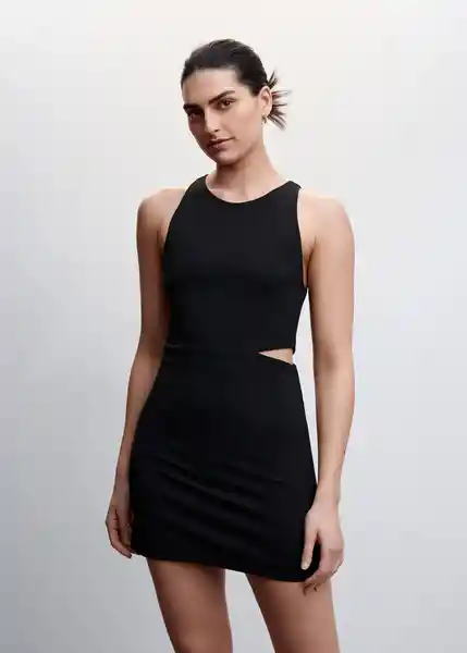 Vestido Pimpi Negro Talla S Mujer Mango