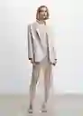 Blazer Americana Noel Beige Talla M Mujer Mango
