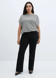 Camiseta Lint Negro Talla M Mujer Mango