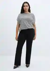 Camiseta Lint Negro Talla M Mujer Mango
