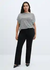 Camiseta Lint Negro Talla M Mujer Mango