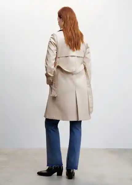 Gabardina Trench Polanapu Crudo Talla L Mujer Mango