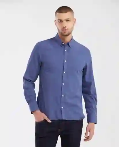 Camisa Premium Miniprint Azul Alferez Oscuro Talla M Chevignon