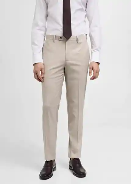 Pantalón Milan Beige Talla 36 Hombre Mango