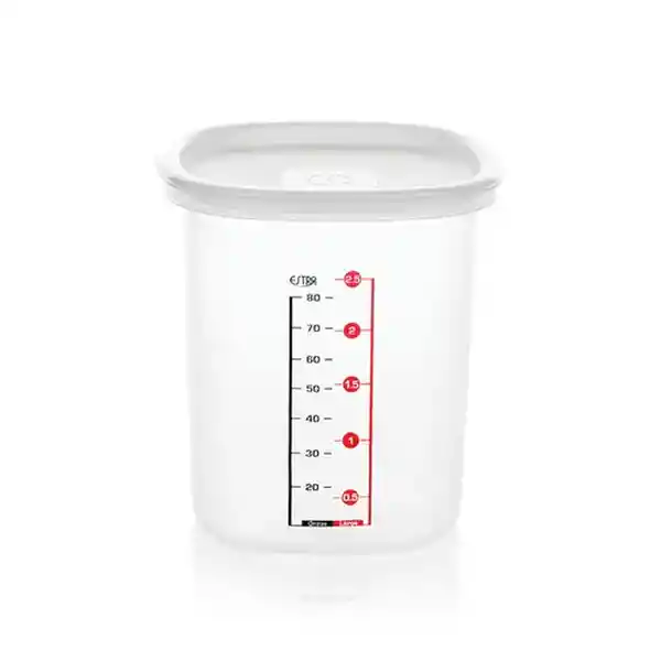 Estra Recipiente Cuadrado Linea Blanca 3 L