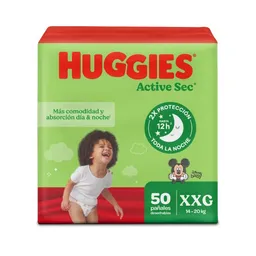 Pañales Huggies Active Sec Etapa 5/XXG Más Comodidad 50 Und
