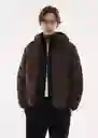 Abrigo Anorak Hyper Burdeos Talla L Hombre Mango