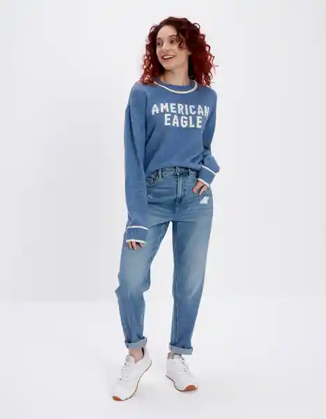 Suéter Tejido Mujer Azul Talla Small American Eagle