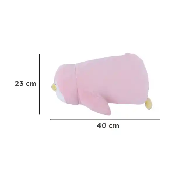 Peluche Pinguino Acostado Pendy Mini Family Rosa 19" Miniso