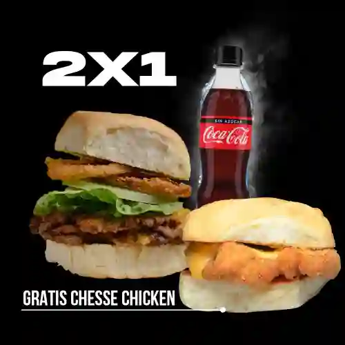 Crispy Onion Bun + Cheese Chicken+bebida