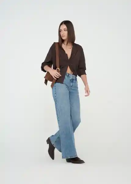 Camisa Annie Mujer Café Ristretto Talla M 419g332 Naf Naf