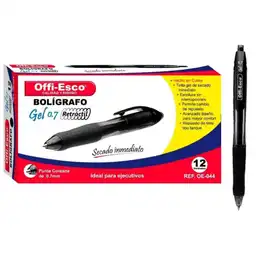 Offi-Esco Bolígrafo Retráctil Gel 0.7 D12 P80