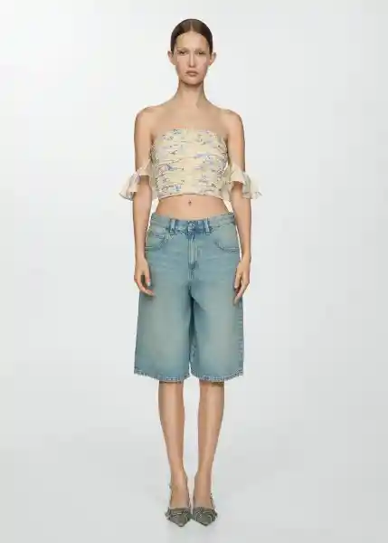 Top Bloom Crudo Talla M Mujer Mango