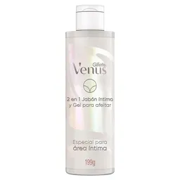 GILLETTE Venus para Área Íntima Jabón Íntimo Femenino y Gel de Afeitar 2 en 1 de 190mL para Depilar con Cuchilla Depilación Zona Íntima para Mujer