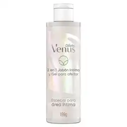 GILLETTE Venus para Área Íntima Jabón Íntimo Femenino y Gel de Afeitar 2 en 1 de 190mL para Depilar con Cuchilla Depilación Zona Íntima para Mujer