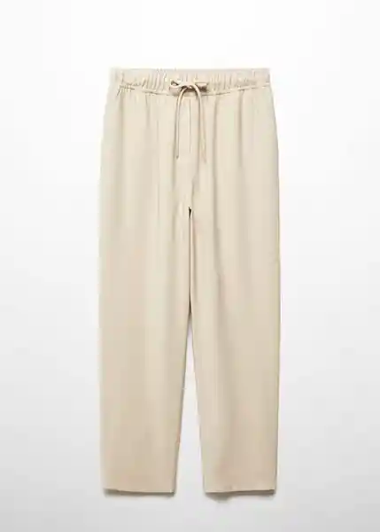 Pantalón Fluido Beige Talla 24 Mujer Mango