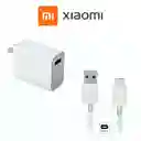 Cargador Xiaomi Carga Rápida 33w Cable Usb-c- Blanco