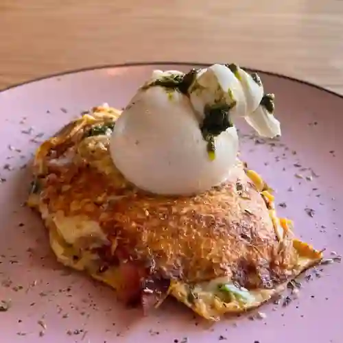 Omelette Espinaca y Burrata